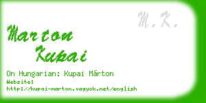 marton kupai business card