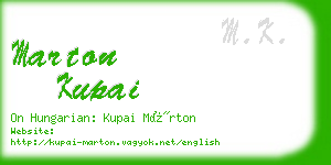 marton kupai business card